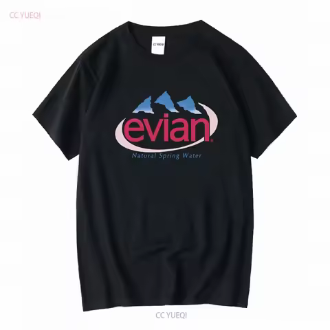 Evian bottled water t shirt vintage Washed Stretched Breathable Top For Everyday Wear Soft Unisex Sl