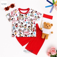 MERAH Outbox Fashion 3.3 RAMADANBIG AUGUST CHILDREN'S SUIT PRINTING COMBI RED