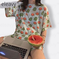 Eleavy Pajama Korean Sleepwear Fashion Summer Cartoon Terno Cute Sleepwear Pajama For Women