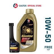 CALTEX Havoline Super 4T 10W50 Fully Synthetic Motorcycle Engine Oil (1L) + TCP for Motor.