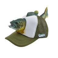 [tenlzsp0bc] Aquatic Creature Hat Attention-Grabbing-Catching Dimensional Bass Fishing Cap Breathabl