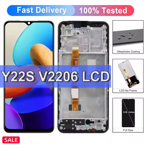 LCD For Vivo Y22 V2207 LCD Display Touch Screen Digitizer Assembly For vivo Y22s V2206 Display Scree