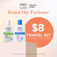 [$8 Travel Kit] DERMA LAB Moisture Restore Cream to Foam Cleanser 50ml + 72H Barrier Lotion 50g