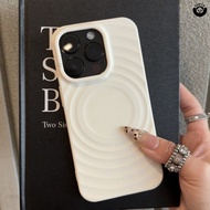 Silicone Magnetic Wave Pattern iPhone16 15promax Phone Case 14Plus Magnetic 13pro Shock-resistant 12