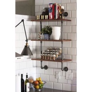 90cm natural hard wood loft style creative  multifunction 3 tiers wall mounted