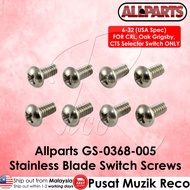 Allparts GS-0368-005 Stainless Steel Blade Switch Screws for CRL Oak Grigsby CTS Guitar Selector Swi