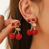 Cherry Earrings Fresh Sweet Ins Style High-end Fruit Cherry Earrings