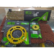 SPROCKET FULL SET/Y15ZR/Y16ZR/AJI RACING/RANTAI GOLD/GOOD QUALITY 🔥