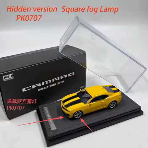 GOC Diecast 1:64 Scale Camaro Yellow Simulation Alloy Car Model Metal Vehicle Collection Display Gif