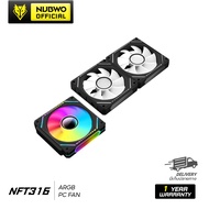 NUBWO พัดลมเคส ARGB PC CASE FAN ถอดประกอบได้สูงสุด 3 ตอน รุ่น NFT316 Black/White รับประกัน 1 ปี
