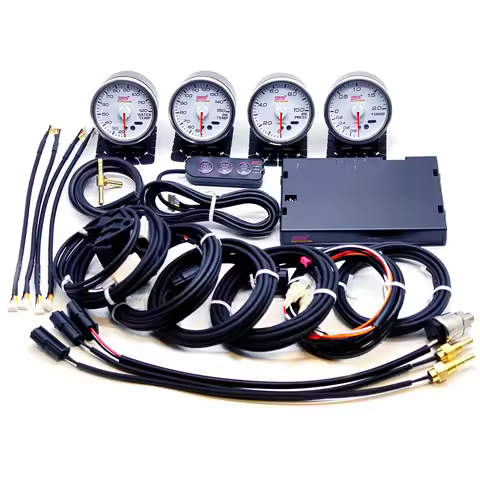 60mm White STI Genome water temp oil temp oil press Boost gauge FORESTER LEGACY OUTBACK Impreza WRX 