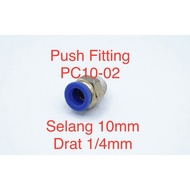 Pc10-02 Pneumatic Coupler Fitting Straight Hose 10mm Drat 1/4inch Connector Slip Lock Push Tube Brass Connector Male Thread Straight | 2.048.0009 | Pc10-02