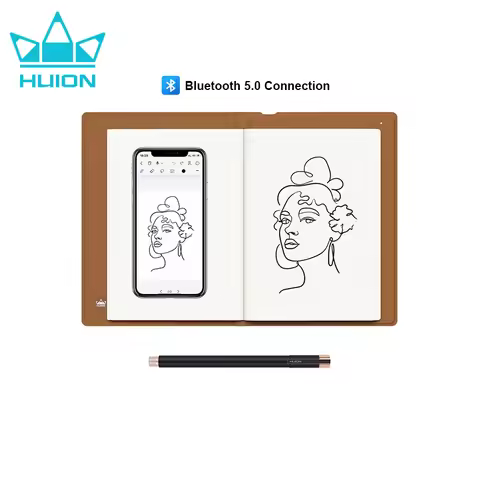 Huion Note Smart Notebook Wireless Graphics Tablet 50 Pages A5 Notepad Electronic Writing Pad Suppor