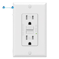 GFCI Outlet 15 Amp, Self-Test GFI Electrical Outlet, Tamper Resistant GFCI Receptacle with Wall Plat