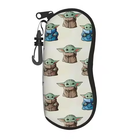 Grogu Yoda Mandalorian W-Warss Glasses Case Men Women Travel Zipper S-Stars Game Eyewear Box Print G
