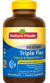 Nature Made Triple Flex葡萄糖胺1500毫克+軟骨素800亳克+鈣 ，200粒裝