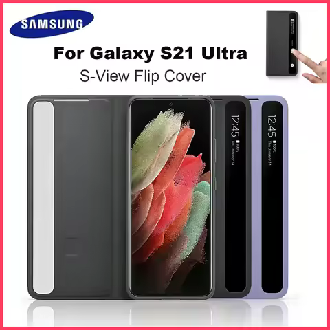 For Samsung Galaxy S21 Ultra Smart View Flip Mirror Case Samsung S21 Ultra Clear View Cover EF-PG998