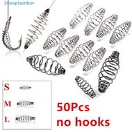 SEPTEMBER Fishing Tools Durable 50Pcs Olive Shape Bait Feeder Spring Carp Fishing