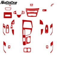 For BMW X1 F48 X2 F39 2016-2021 Red Carbon Fiber Center Radio AC CD Shift Cup door Panel Car Accesso