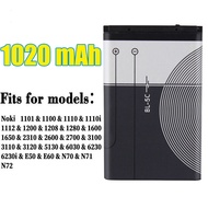 แบตเตอรี่ หมาะสำหรับ Nokia BL-5C แบตมีมอก. คุณภาพดี แบต หมาะสำหรับ Nokia 1101/1100/1110/1110i/1112/1