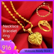 Gold Wealth Jewellery Emas 916 Rantai Leher Emas Indian Jewellery Set Gold Chain Bracelet Adjustable