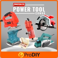 PRO'EKCO POWER TOOL COMBO SET Finishing Sander Electric Planner Jig Saw Circular Saw Wood Trimer 451