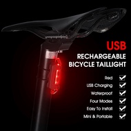 WEST BIKING ไฟจักรยานชาร์จ USB ได้ไฟท้ายจักรยานไฟเตือนความปลอดภัยกันน้ำไฟท้ายจักรยาน