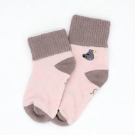 minihope刺繡反折中筒襪-OREO(淺粉)