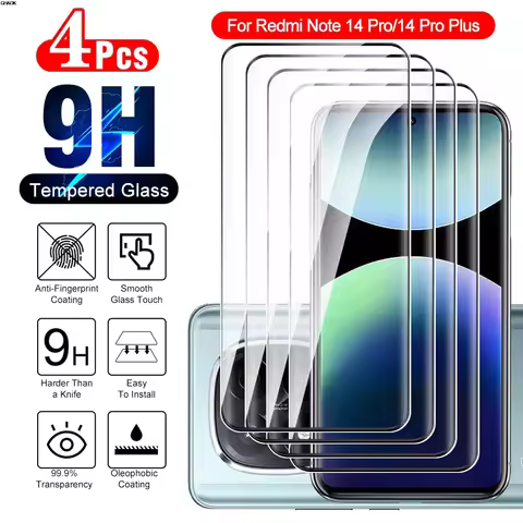 4PCS For Xiaomi Redmi Note 14 Pro Plus 14Pro＋ Full glue curved protect glass Readmi note14pro 13prop