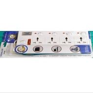 Stopkontak kotak kabel 2,5meter 4way 13A Visalux V234E cok listrik