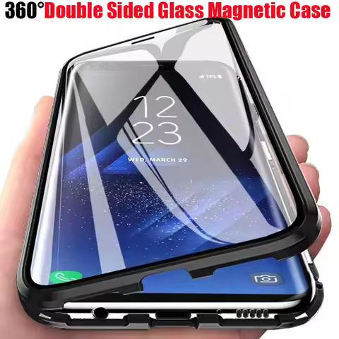 360°Full Protection Metal Magnetic Double Sided Glass Phone Case For Honor 90 70 50 20 Pro 9X 8X For
