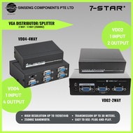 7-STAR* VGA Splitter/Distributor (VD02 & VD04) | 2-Way and 4-Way Video Splitters for LCD, PC, Projec