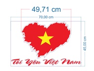 Decal Dán Tường TÔI YÊU VIỆT NAM Có Keo Dán Sẵn