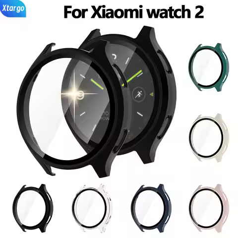 PC Case+Glass for Xiaomi Watch 2 Smart Watch Screen Protector All-around Bumper Protective Shell for