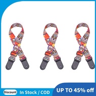 3 Piece Skull Leather Nylon Fluorescent Print Folk Guitar Strap 7.1x7.1x3cm Polyester+PU Acoustic Gu