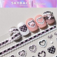Tomoni 5D Sticker Nail Art Ribbon Black Pink | Love 5D Black Pink Series Ribbon Nail Sticker