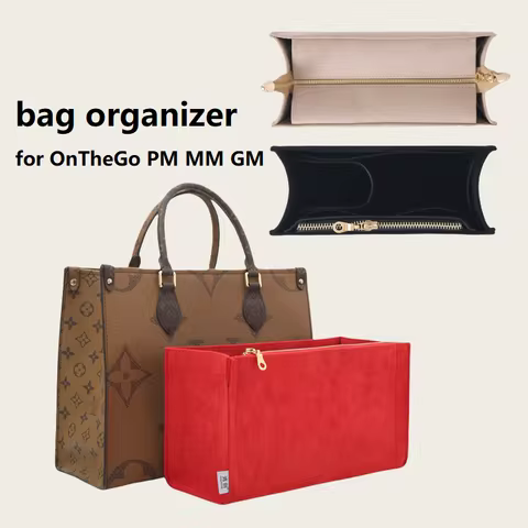 【Only Sale Inner Bag】Bag Organizer Insert For Lv Tote ON THE GO Onthego OTG Makeup Divider Shaper Pr