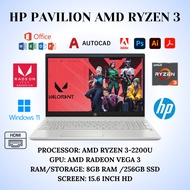 GAMING LAPTOP HP PAVILION 15 AMD Ryzen 3-2200U Radeon Vega 3 Graphics/ 15.6" HD/ 8GB RAM/ 256GB SSD/