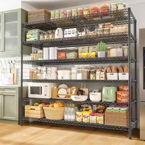 83" H Storage Shelves 3840LBS Metal Shelving Unit 6 Tier Wire Shelving Commercial Adjustable Garage 