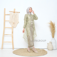 {HEGAR STORE} - Gamis Brokat Kondangan Aghnia Dress Silk Premium Outer Brukat Tille Gamis Brokat Ter