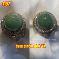 HAPPYGEMS77,BATU CINCIN GIOK BURMA ASLI DENGAN RING PERAK