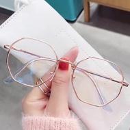 CAHAYA Specworld octagonal metal frame anti-light iron specs gold rose silver black round face filte