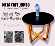 Cafe Table Meja Cafe Bulat Jumbo Scandinavian Japandi Diameter 80cm