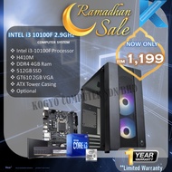 Computer System Intel i3-10100F Processor PC Desktop