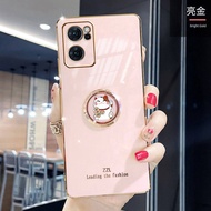 เคส OPPO Reno 7Z 8Z 5G เคส OPPO Reno 7 Pro 5G เคส ซิลิโคนนิ่มชุบบางพร้อมขาตั้งแหวนป้องกันฝาหลัง OPPO Reno 7 5G เคส