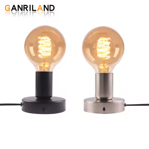 Industrial Vintage Desk Lamp Base 1.8m E27 E26 socket lamp holder Edison Table Lamps Nordic Metal Ta