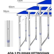 MEJA LIPAT KOPER HPL ALUMUNIUM / MEJA LIPAT PORTABLE (KAKI BULAT)