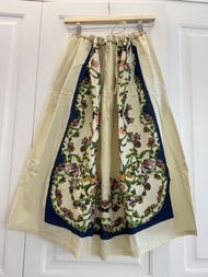 KIKI Cream Floral Print Maxi Skirt, Emago blue/fish