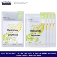 Mediheal Derma Synergy Wrapping Mask Box (4x25ml) - Improved Blemish and Skin Brightening with Niaci