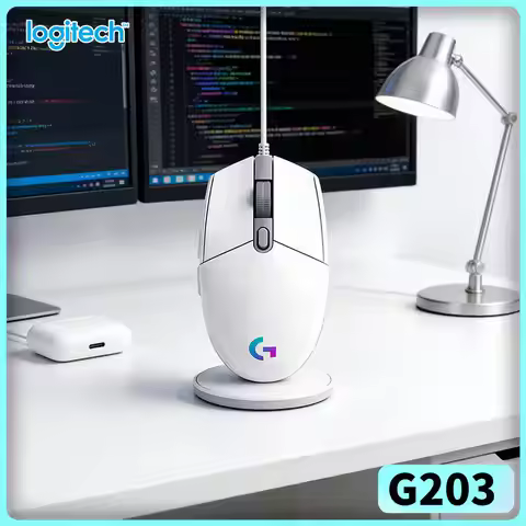 Logitech G203 LIGHTSYNC Wired Mouse Gaming-Grade 8000 DPI 16.8M RGB Colors 6 Buttons On-Board Memory